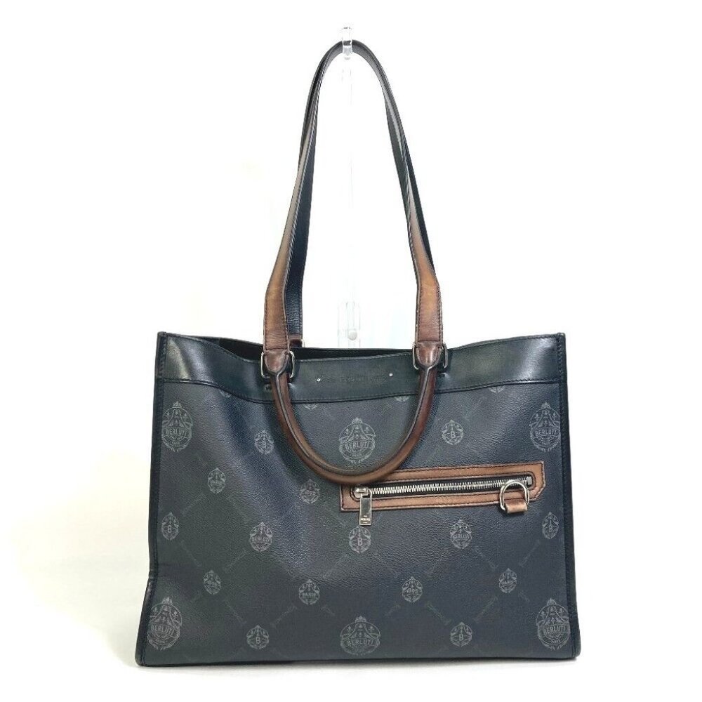 Berluti Ulysse Small 2WAY Shoulder Bag Tote Bag Canvas/Leather Black